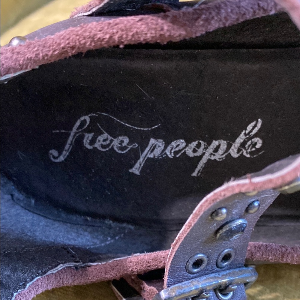 Free People Purple Heeled Boots with Vintage Charm - Picture 3 of 5